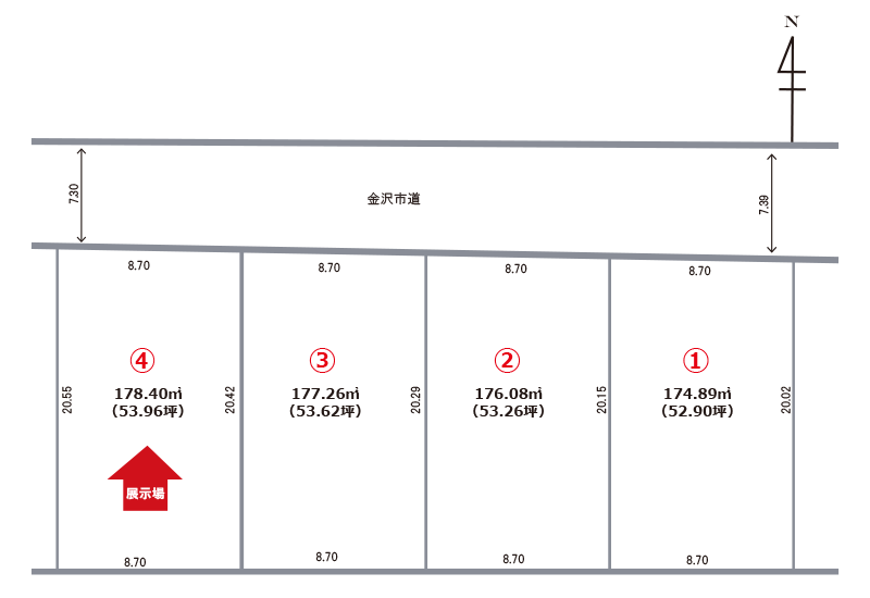 金沢市松村松村4丁目564番より分筆 区画図